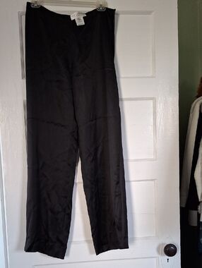 St. John Black Straight-Leg Trousers
